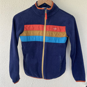Cotopaxi Jacket Full Zip Fleece Colorblock Navy Orange Blue Unisex Kids M Hike